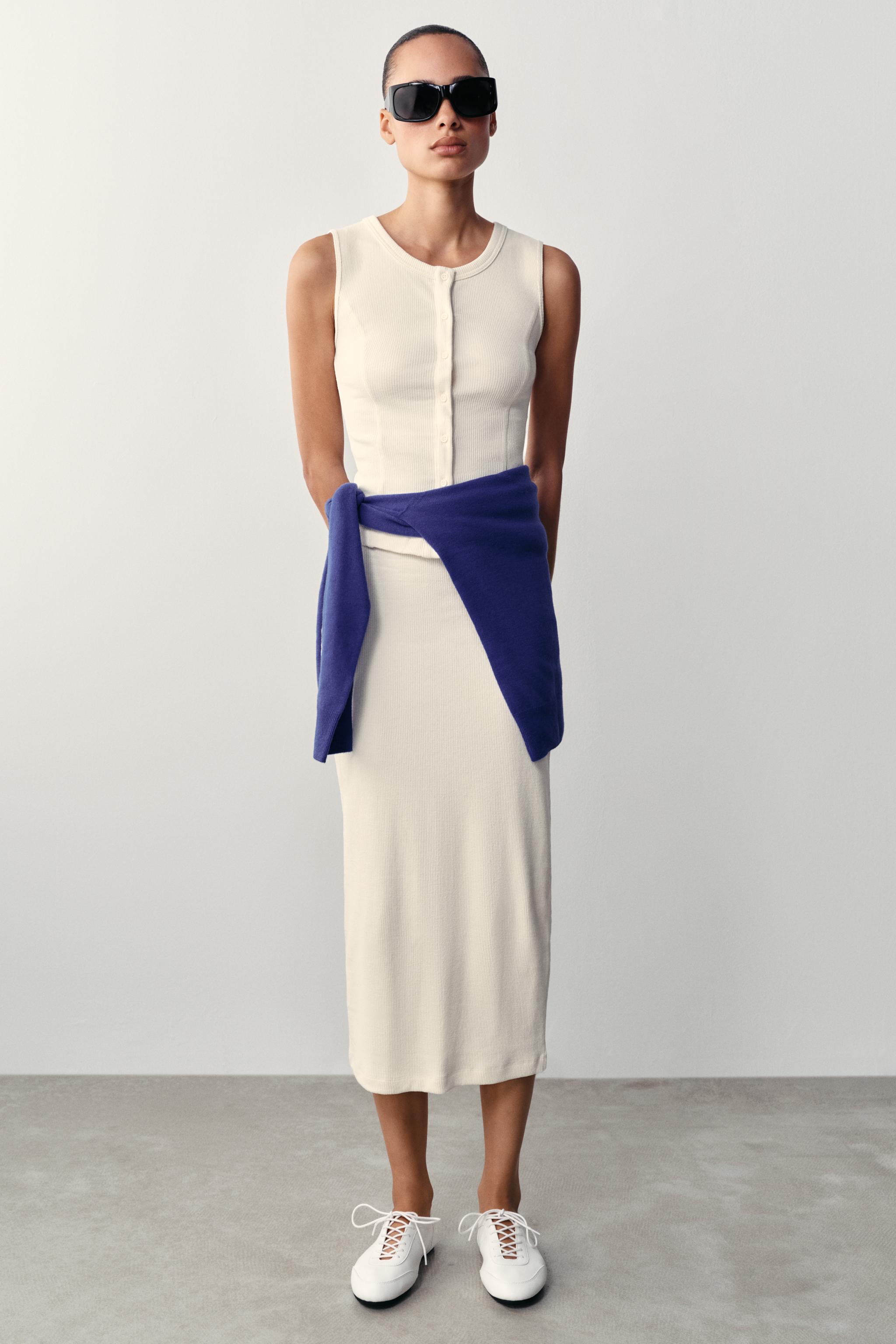 RIBBED STRAIGHT SKIRT